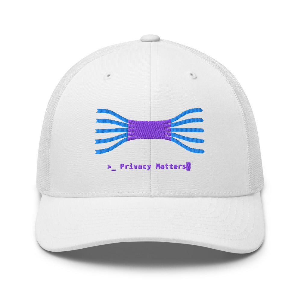 Casquette Trucker Privacy Matters blanc