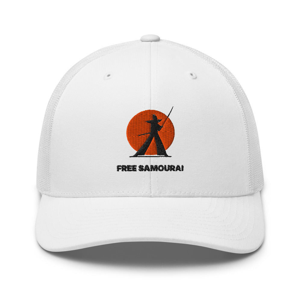 Casquette Trucker Free Samourai Samouraï au sabre, blanc