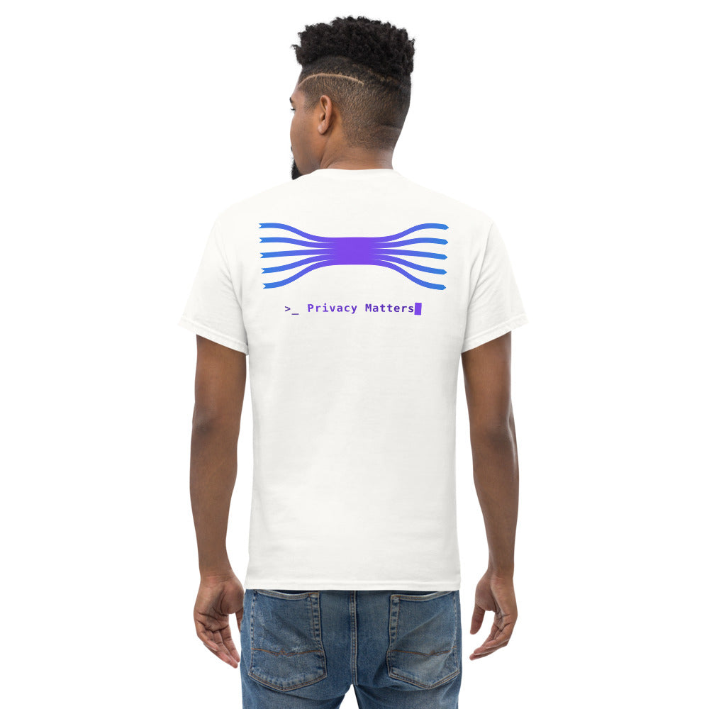 T-shirt Privacy Matters blanc, impression dos