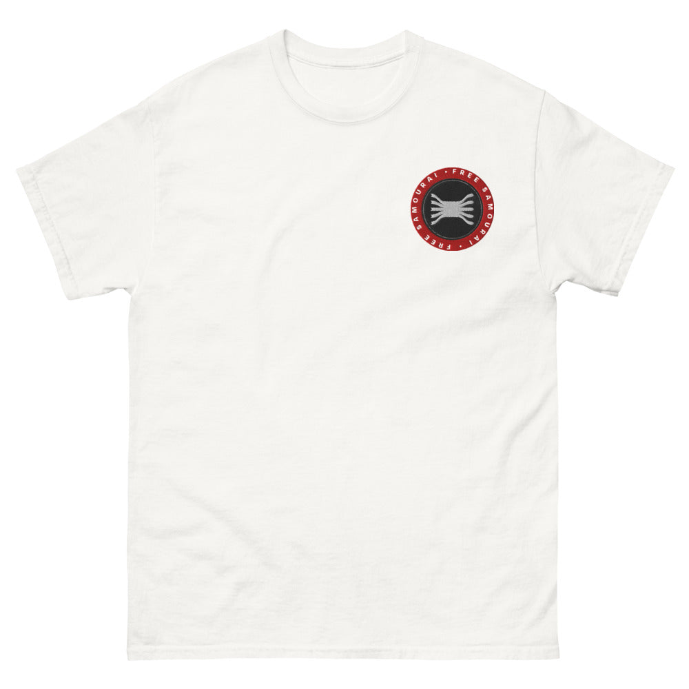 T-shirt Free Samourai Sceau coinjoin, blanc, broderie cœur