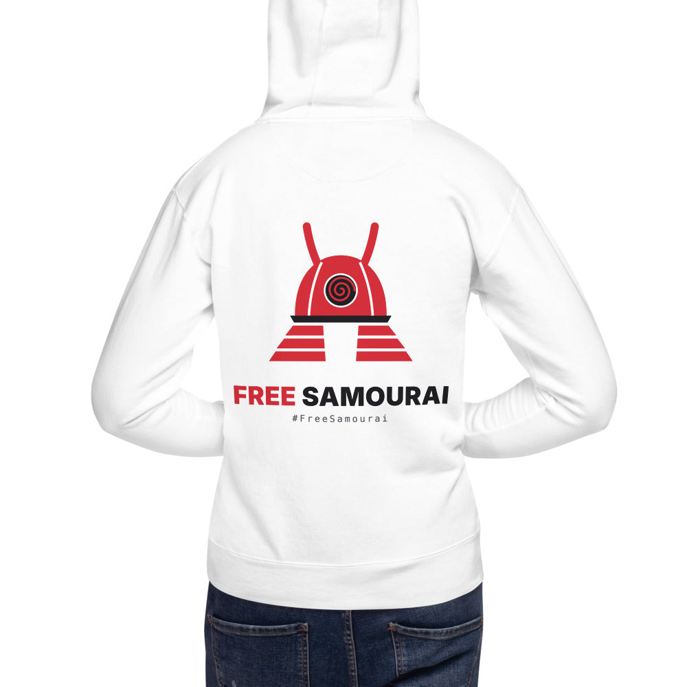 Sweat à capuche Free Samourai Kabuto Whirlpool, blanc, dos