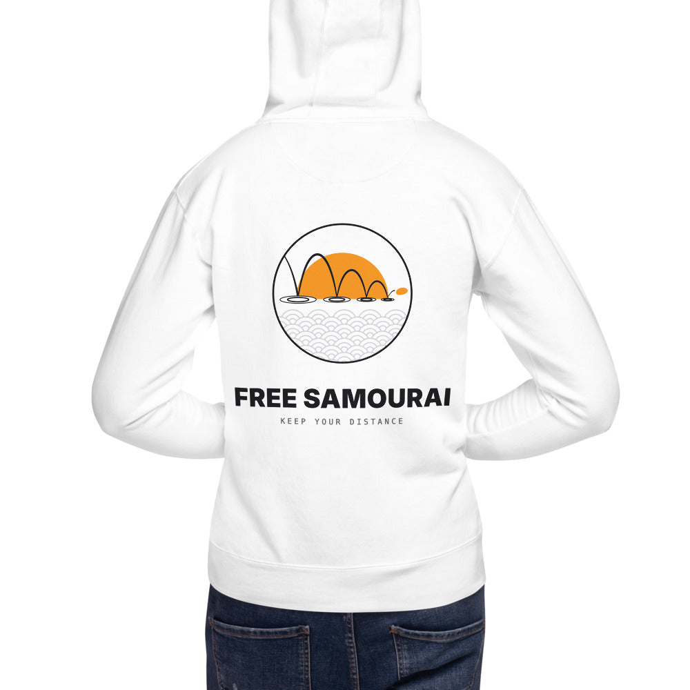 Sweat à capuche Free Samourai Mizukiri Ricochet, blanc, dos