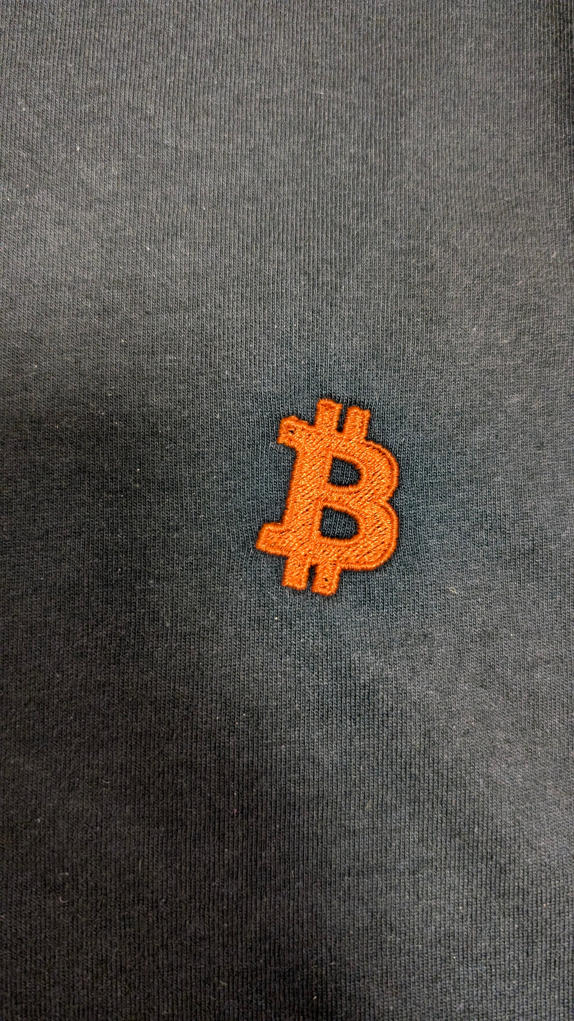 T-Shirt brodé Bitcoin "Orange sur noir" - BB