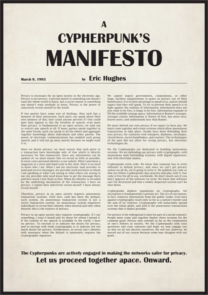 Affiche A Cypherpunk's Manifesto, texte intégral