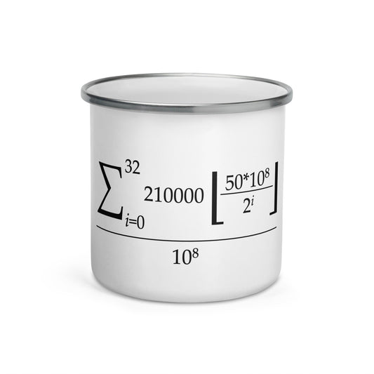 Mug émaillé "Formule Halving" – exemplaire boutique
