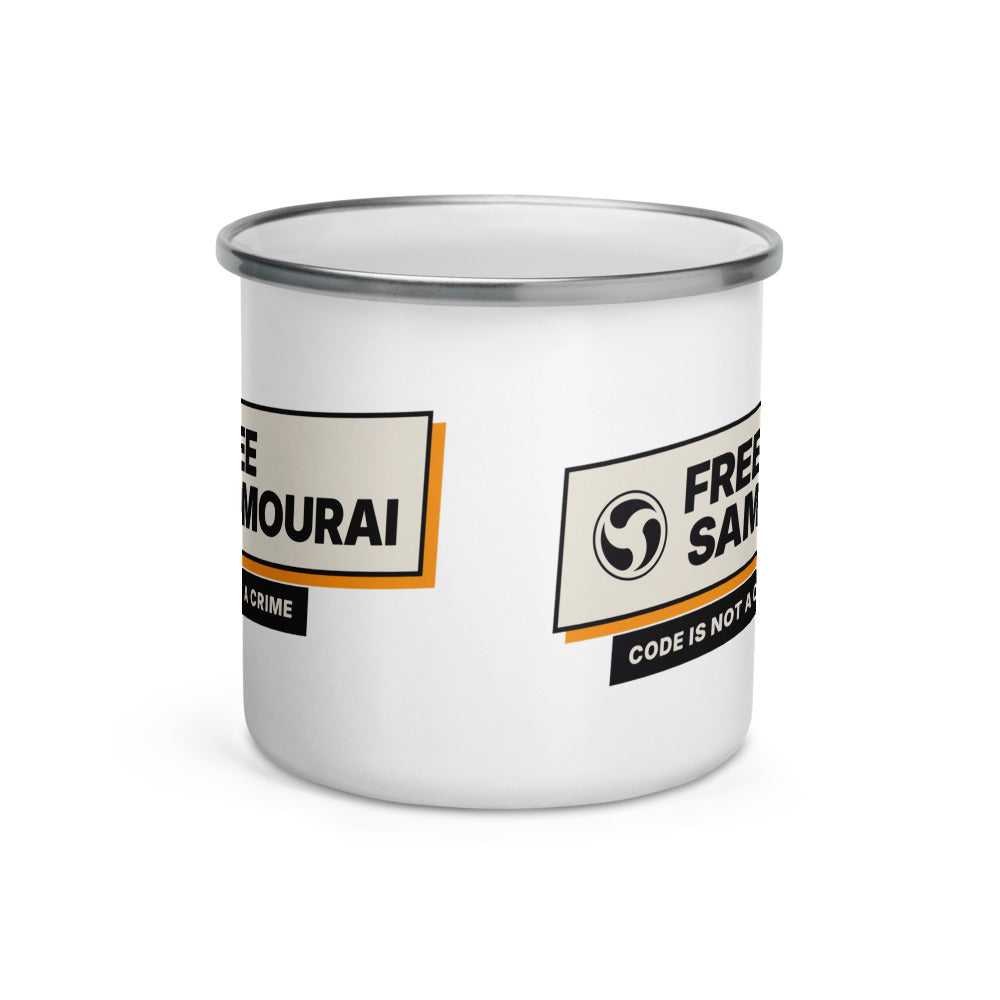 Mug émaillé Free Samourai Code Is Not a Crime, vue 3