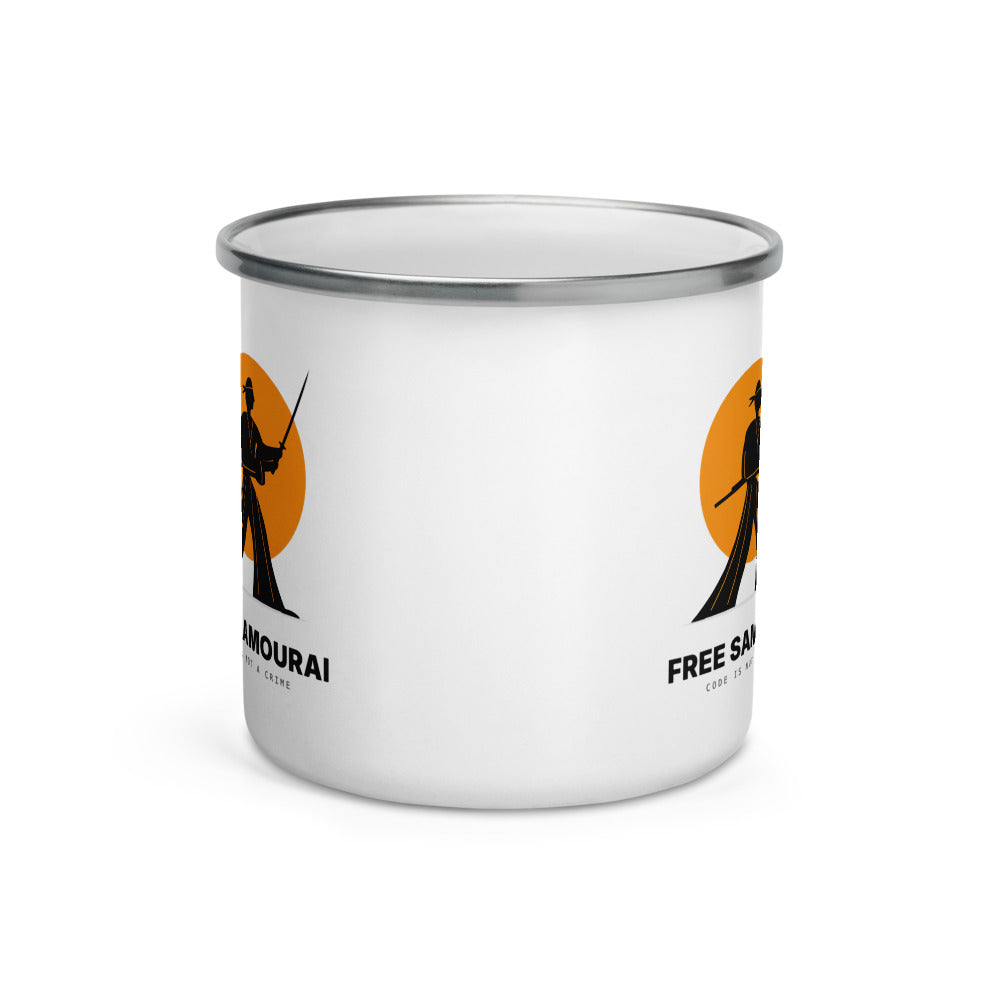 Mug émaillé Free Samourai Samouraï en hakama, vue 3