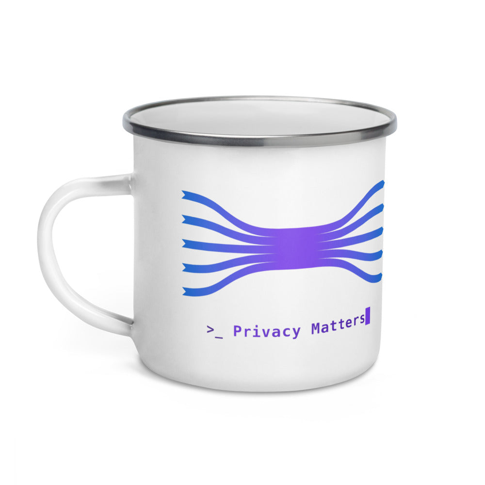 Mug émaillé Privacy Matters, côté gauche