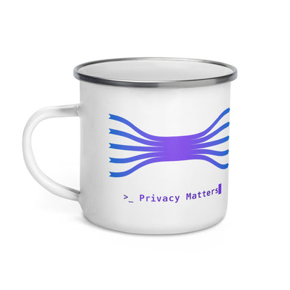 Mug émaillé Privacy Matters, côté gauche