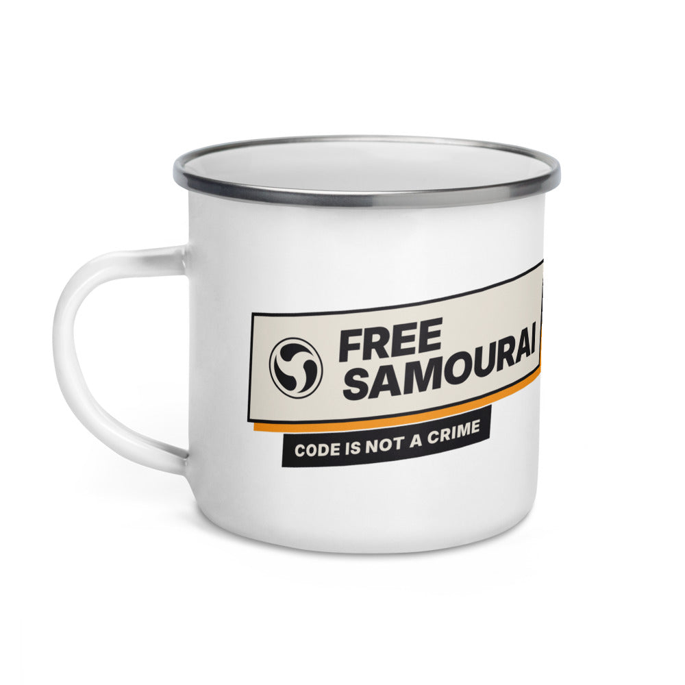 Mug émaillé Free Samourai Code Is Not a Crime, vue 2