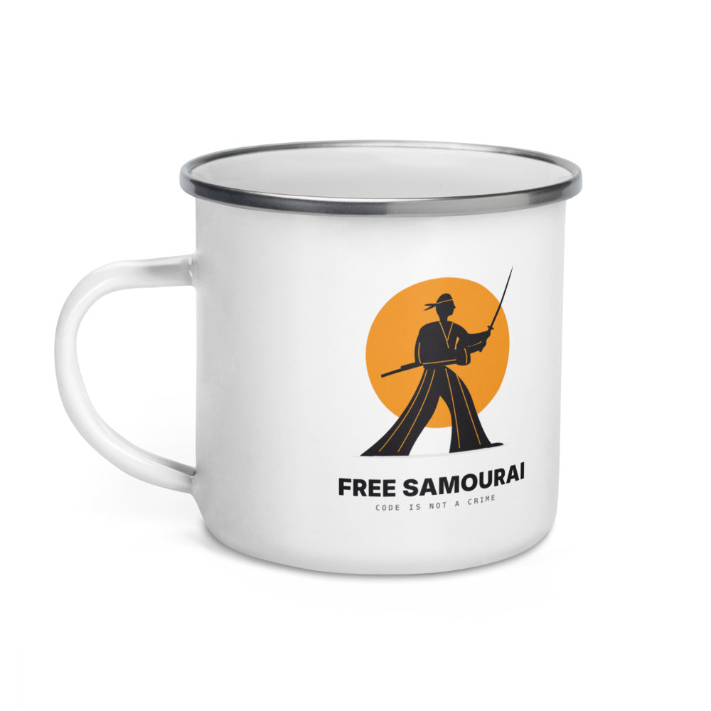 Mug émaillé Free Samourai Samouraï en hakama, vue 2