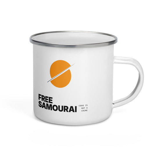 Mug émaillé Free Samourai Soleil tranché, vue 1