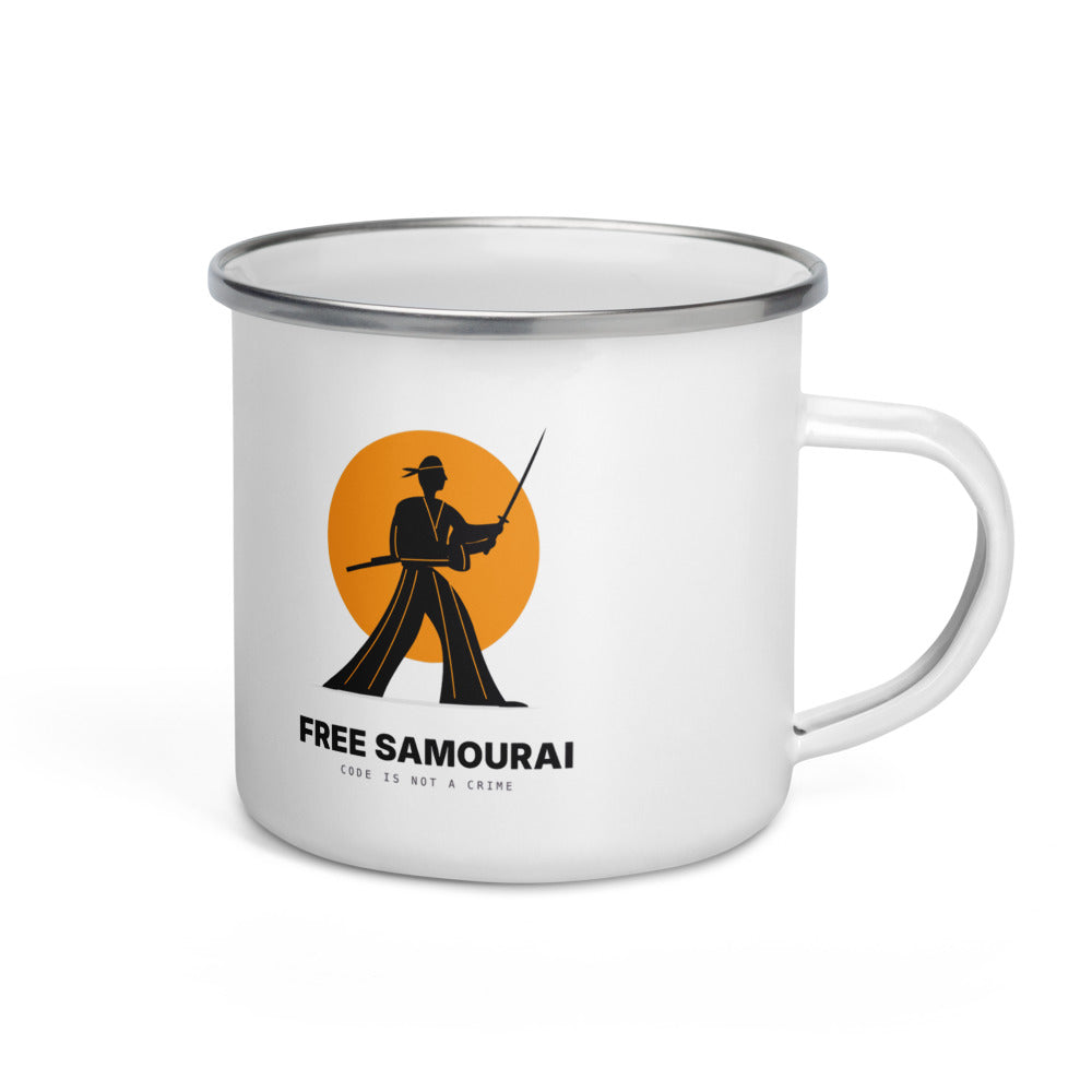 Mug émaillé Free Samourai Samouraï en hakama, vue 1