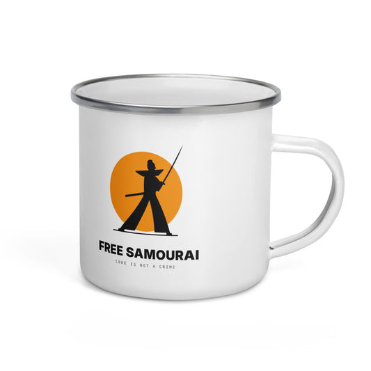 Mug émaillé Free Samourai Samouraï au sabre, vue 1