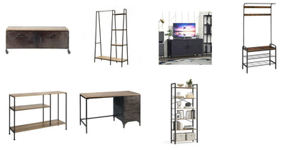 Lot mobilier boutique — mosaïque des 10 pièces