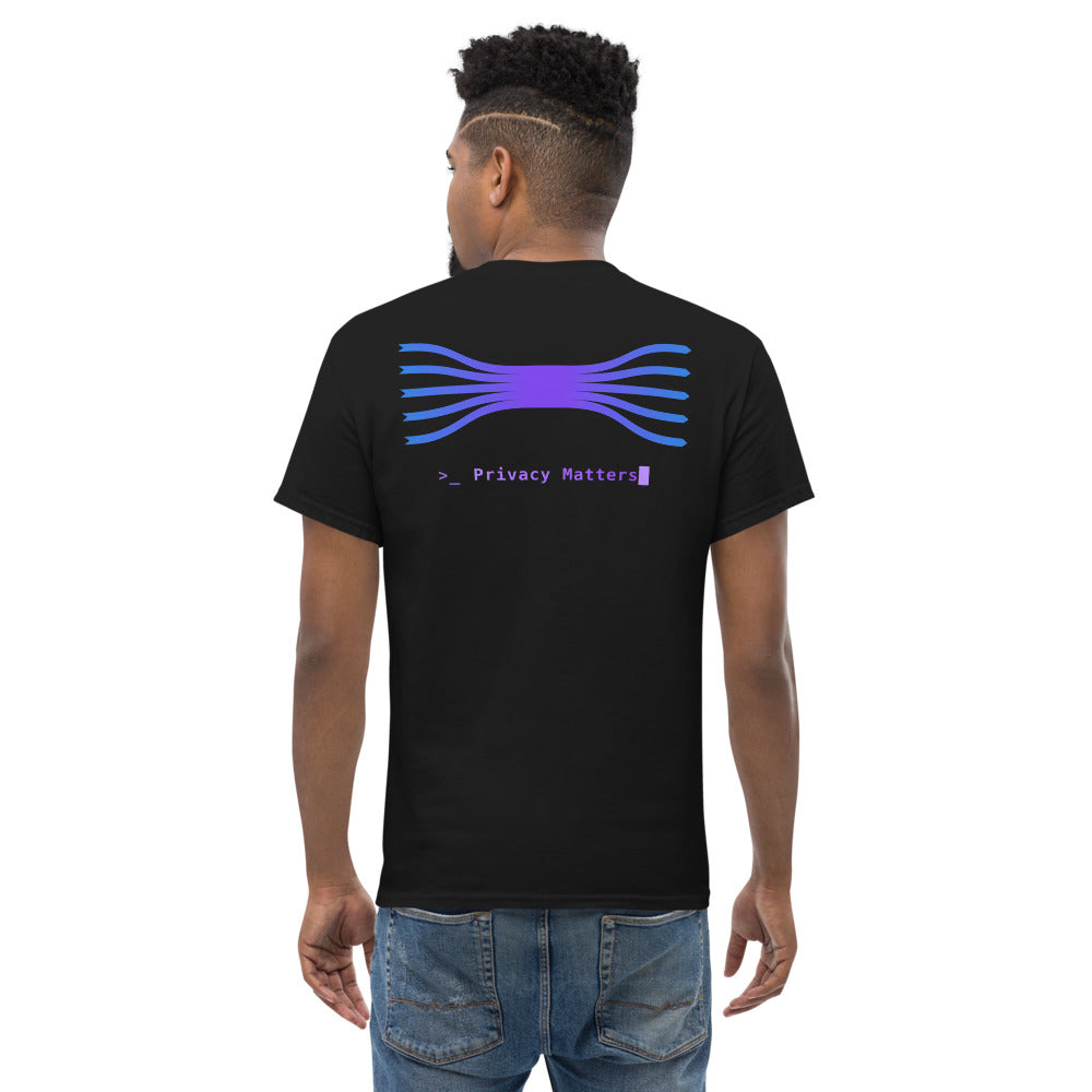 T-shirt Privacy Matters noir, impression dos