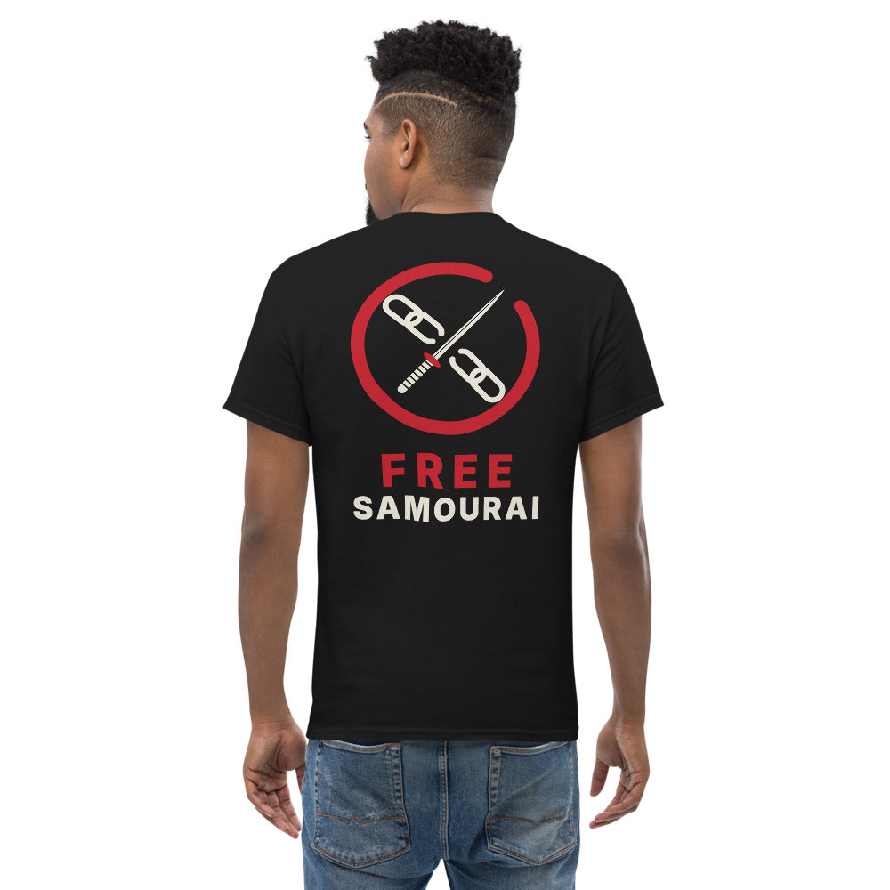 T-shirt Free Samourai Ensō et katana, noir, dos