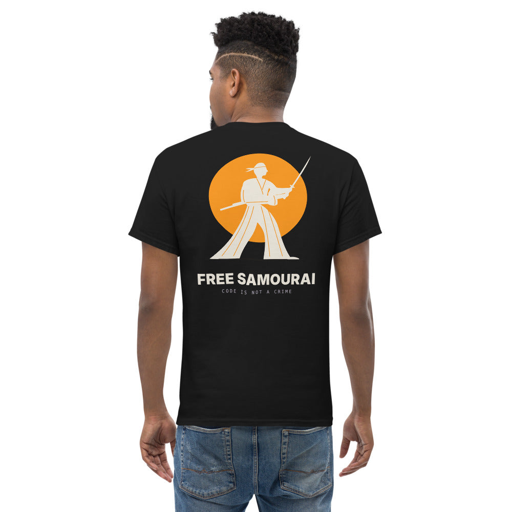 T-shirt Free Samourai Samouraï en hakama, noir, dos