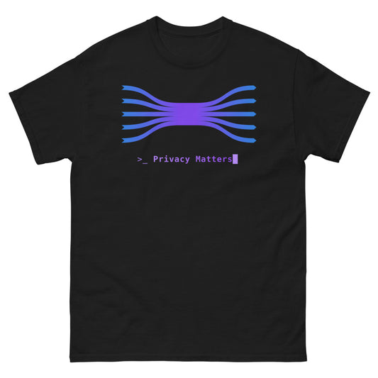 T-shirt Privacy Matters noir, impression devant