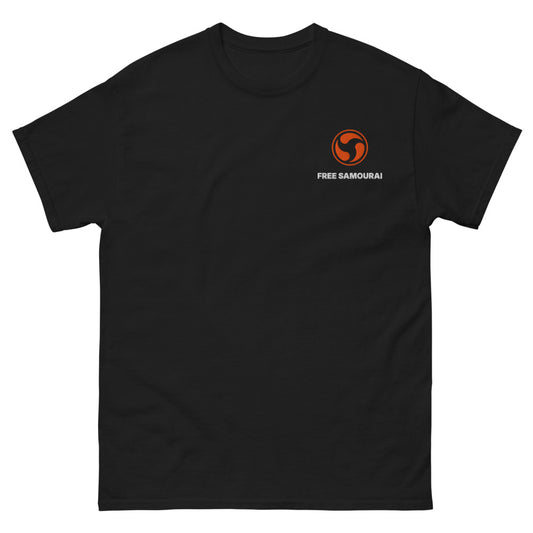 T-shirt Free Samourai Mitsudomoe Whirlpool, noir, broderie cœur