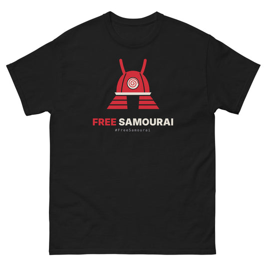 T-shirt Free Samourai Kabuto Whirlpool, noir, devant
