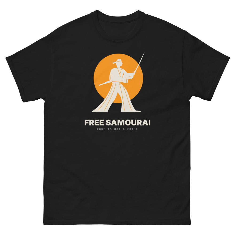 T-shirt Free Samourai Samouraï en hakama, noir, devant