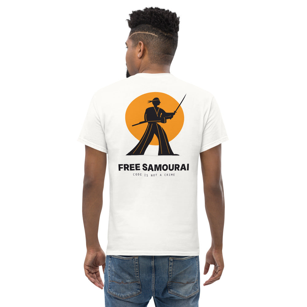 T-shirt Free Samourai Samouraï en hakama, blanc, dos