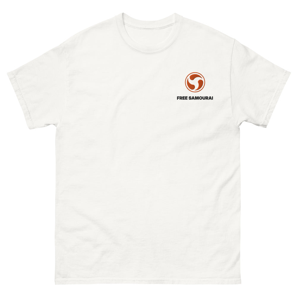 T-shirt Free Samourai Mitsudomoe Whirlpool, blanc, broderie cœur