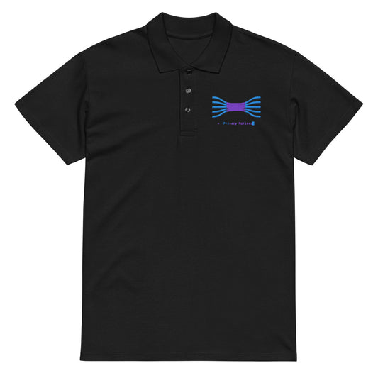 Polo brodé Privacy Matters, noir
