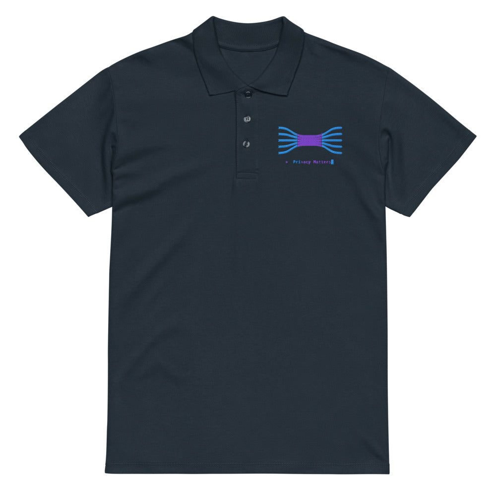 Polo brodé Privacy Matters, marine
