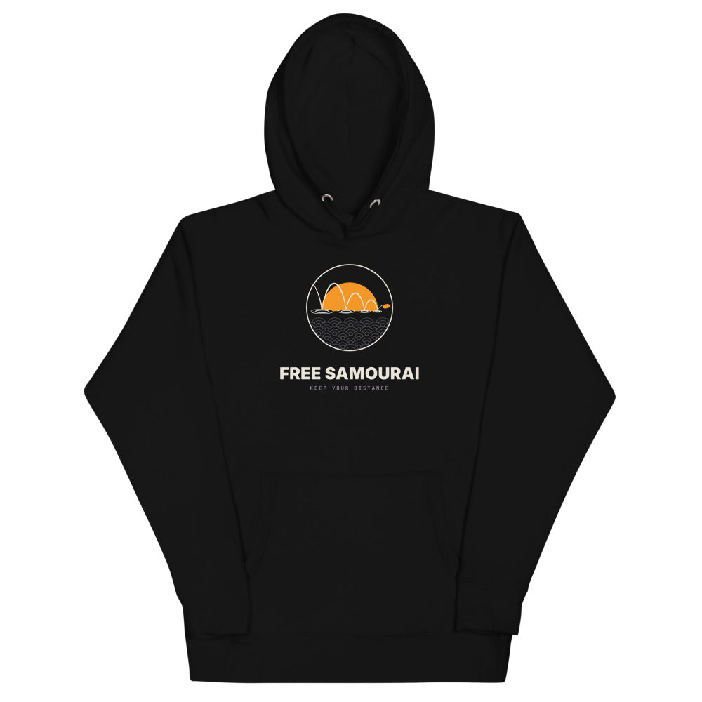 Sweat à capuche Free Samourai Mizukiri Ricochet, noir, devant