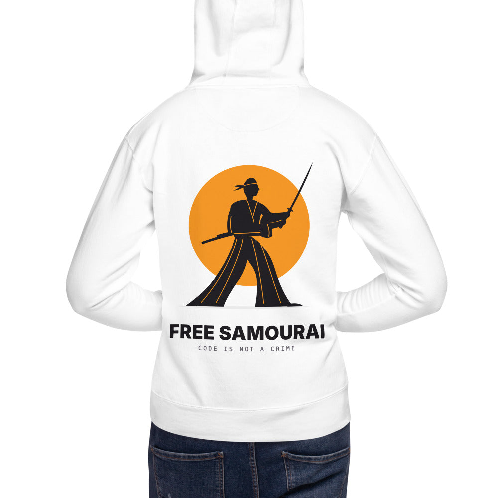 Sweat à capuche Free Samourai Samouraï en hakama, blanc, dos
